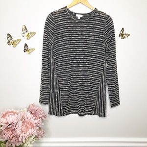 J. JILL Striped  Long Sleeve Knit Tunic Sweater